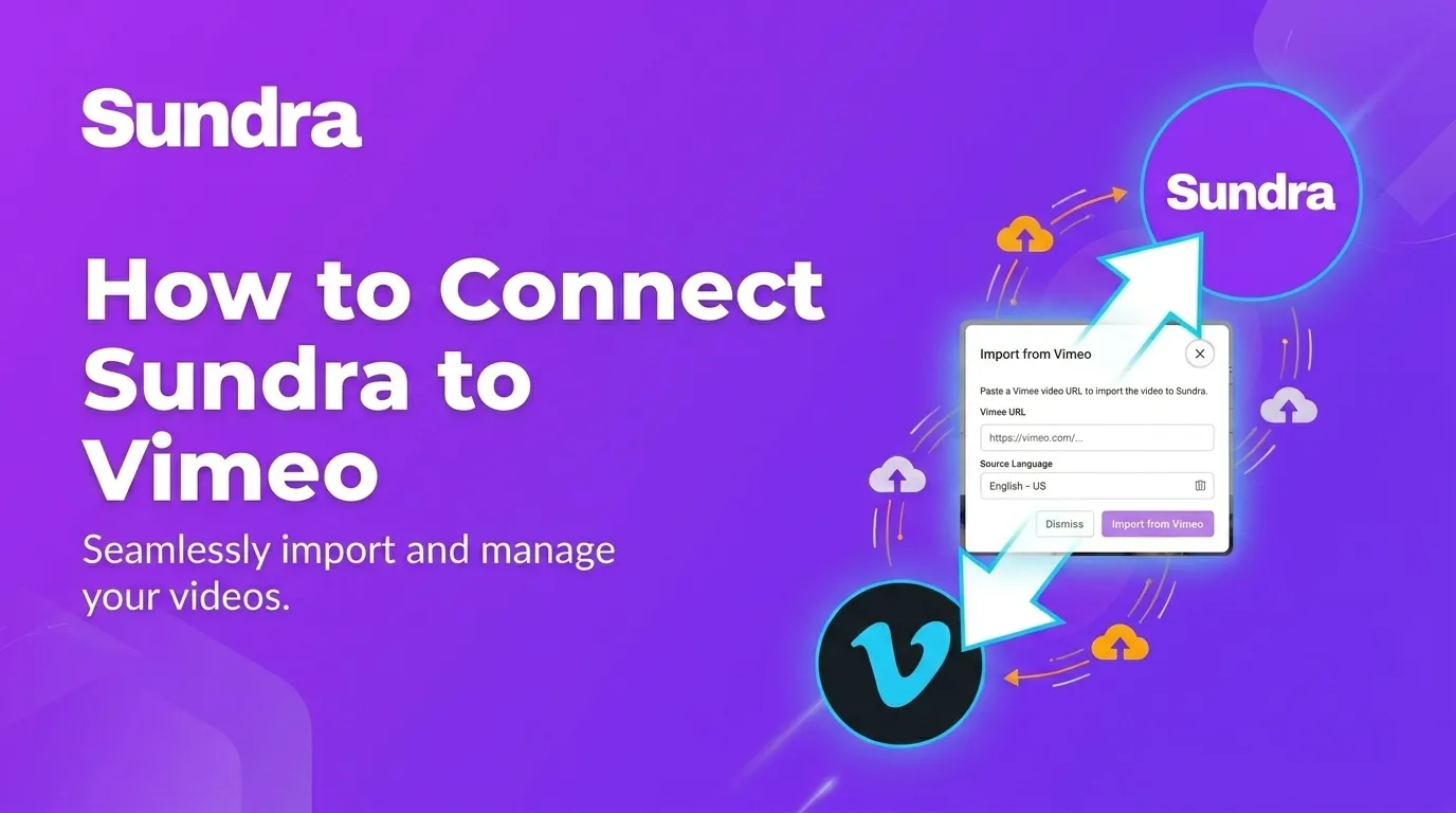 Illustration showing Vimeo connected to the Sundra platform